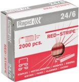 2000 Rapid 24/6 Red-Stripe Heftklammern verkupfert