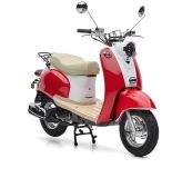 Motorroller Retro Star rot weiß  45km/h  3 0PS   2 1 L / 100 Km
