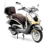 Nova Motors Retro Cruiser 125 schwarz Topcasehalterung &amp; lackiertes Topcase (schwarz)