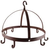 Kräuterkorb rustikal Küchenhänger Wurstkrone Eisen Rund Braun 37cm