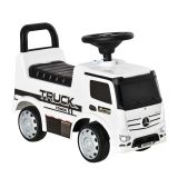 Rutscherfahrzeug Rutscherauto Babyrutscher Kinderfahrzeug lizenziert von Mercedes ANTOS-LKW-Stil mit Licht für Kinder von 12 bis 36 Monaten Metall PP-Kunststoff Weiß+Schwarz 62,5x28,5x45cm