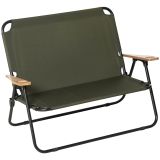 Campingstuhl 2-Sitzer klappbar tragbar Gartenstuhl Regiestuhl Klappstuhl mit Getränkehalter für Outdoor Picknick Wandern max. Belastung 160 kg Grün 141 x 67 x 80 cm