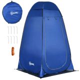 Pop up Duschzelt Toilettenzelt Camping Umkleidezelt mit Tragetasche Mobile Outdoor Toilette Umkleidekabine Lagerzelt Dunkelblau+Silber 126 x 124 x 189 cm