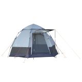 Camping Zelt 3-4 Personen Zelt Familienzelt Kuppelzelt 210T PU3000mm einfache Einrichtung für Familien Trekking Festival Stahl Glasfaser Grau+Schwarz 240 x 240 x 195 cm