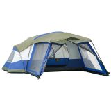 Camping Zelt 6-8 Personen Zelt Familienzelt mit Vorraum 2 Fenster Kuppelzelt PU3000mm für Trekking Festival Glasfaser Blau 518 x 487 x 237 cm