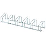 Fahrradständer Radständer Mehrfachständer Aufstellständer Fahrrad Ständer wetterfest langlebig Boden- und Wandmontage Stahl bis 6 Fahrräder Silber 179 x 33 x 27 cm