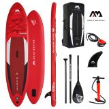 Aqua Marina All-Around SUP Board 366x84 cm mit Reißverschlussrucksack Double Action-Pumpe LIQUID AIR Paddel Einschub-Mittelfinne Sicherheitsleine Rot