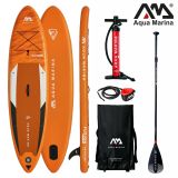 Aqua Marina All-Around SUP Board 330x81cm Reißverschlussrucksack Double Action-Pumpe LIQUID AIR Paddel Einschub-Mittelfinne Sicherheitsleine Orange