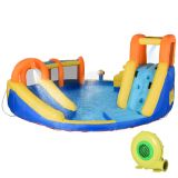 Aufblasbare Hüpfburg 5 in 1 Wasserpark mit Gebläse, Tasche, Flicken