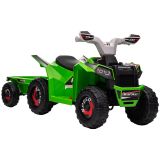Kinderquad Kinder Elektro-Quad, 6V Elektroauto mit Anhänger Metall Grün