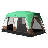 Tunnelzelt Campingzelt für 8 Personen, mit Lichthaken, Meshfenster Grün