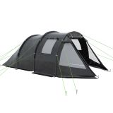 Tunnelzelt für 4 Personen Campingzelt mit Zwei Räumen UV-Schutz Schwarz