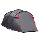 Zelt für 2-3 Personen 190T Tunnelzelt Campingzelt Glasfaser Grau