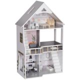 AIYAPLAY Puppenhaus mit 13 Möbelstücken und Zubehör, 3 Etagen, 3-6 Jahre, 80 cm