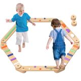 AIYAPLAY Balancebalken-Kinderset aus Holz, 3-8 Jahre, zweiseitig, Koordination