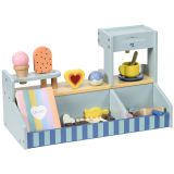 AIYAPLAY Eisdiele Kinder Holz, Eis Holzspielzeug für Kinder mit Küchenzubehör