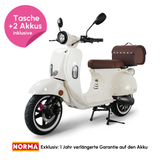 45er E-Roller inkl. 1 Akkus + Helmtasche -  Cream White glossy