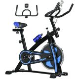 SPORTNOW Fahrradtrainer Heimtrainer mit verstellbarem Sitz und Widerstand, Stahl