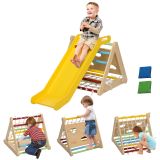 AIYAPLAY 4 in 1 Klettergerüst Set mit Rutsche, Kletterdreieck aus Holz Indoor