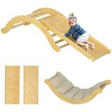 AIYAPLAY 4 in 1 Klettergerüst Set mit Rutsche, Kletterdreieck aus Holz Indoor