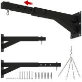 SPORTNOW Boxsackhalterung, verstellbar, Wandmontage, bis 60kg, Stahl, Schwarz