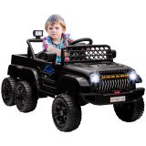 12V Elektrisches Kinderauto, mit Lichtern, Musik und Hupe, 3-8 Jahre, Schwarz