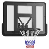 Basketballkorb mit Rückwand für Outdoor &amp; Indoor Wandmontage Schwarz