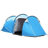 Zelt für 2-3 Personen 190T Tunnelzelt Campingzelt Glasfaser Hellblau