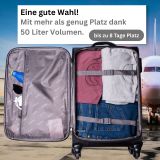 NOWI Sevilla Trolley M 55x40x20 – Leichter Koffer 30L 4 Rollen & Zahlenschloss BLAU