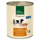 REAL NATURE Original Nassfutter für Hunde Adult Rind mit italienischem Schinken 6x800 g