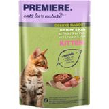 PREMIERE cats love nature Deluxe Ragout Kitten Kalb und Huhn 96x100 g