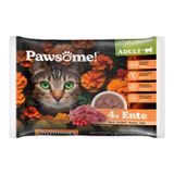 Pets Nature GmbH Pawsome Adult Flowpack Ente 4x85 g