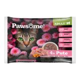 Pets Nature GmbH Pawsome Adult Flowpack Pute 4x85 g