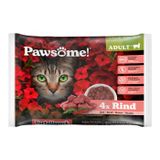 Pets Nature GmbH Pawsome Adult Flowpack Rind 4x85 g