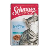 Schmusy Ragout Nassfutter Katze Adult in Sauce Lachs 22x100 g