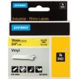 Rhino IND ORIGINAL Schriftband Vinyl 19mm x 5,5m, schwarz auf gelb