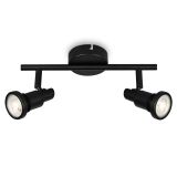 LED Spotleuchte, Ø12,5 cm, 2x GU10, 4,8W, 400 lm, schwarz