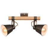 Spot Deckenleuchte, 40 cm, max. 40 W, Antik-Grau-Holz