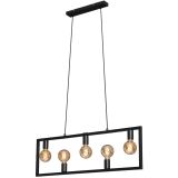 Pendelleuchte, 98 cm, max. 40 W, Schwarz