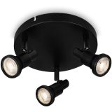 LED Spotleuchte, Ø12,5 cm, 3x GU10, 4,8W, 400 lm, schwarz