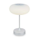 LED Akku Tischleuchte Ø12,5 cm, LED-Modul,  3W, 350 lm, chrom-matt