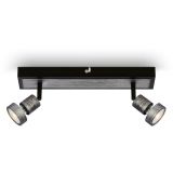 LED Spotleuchte, 32 cm, 2x GU10, 4,9 W, 460 lm, antik-silber