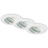 3er Set LED Einbauleuchte, Ø 8,2 cm, 5 W, Weiß