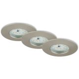 3er Set LED Einbauleuchte, Ø 7,5 cm, Matt-Nickel