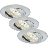 3er Set LED Einbauleuchte, Ø 8,2 cm, 5 W, Alu