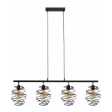 Pendelleuchte, 130 cm, max. 60 W, Schwarz