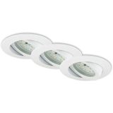 3er Set LED Einbauleuchte, Ø 8,2 cm, 5,5 W, Weiß