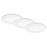 3er Set LED Einbauleuchte, Ø 8,5 cm, 6 W, Weiß