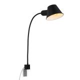 Bettleuchte, Ø14 cm, 1x E27, schwarz