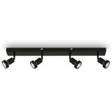 LED Spotleuchte, 64 cm, 4x GU10, 4,9 W, 460 lm, schwarz